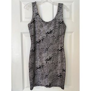 Silver & Black Fitted Dress